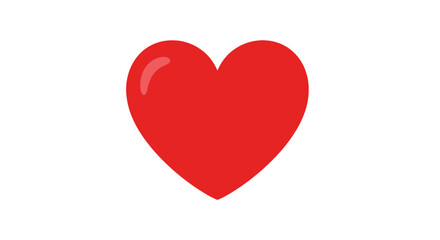 Simple Red Heart Illustration on a Clean White Background Symbolizing Love, Passion and Romance Representing Affection and Care Expressed Visually