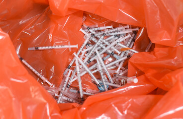 disposable syringes disposed after use