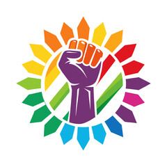 Colorful abstract vector background of fists