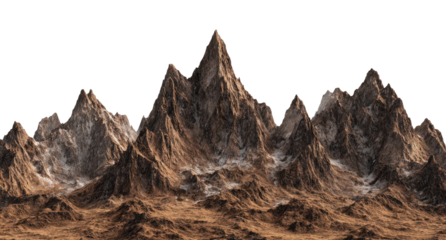A digital rendering of rugged mountains
