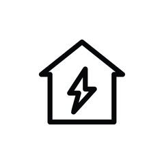 home energy outline icon vector illustration