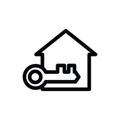 key home outline icon vector illustration