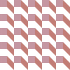 Abstract vector seamless pattern with geometric shapes creating 3D illusion