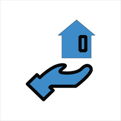 insurance home sign colored flat design vector