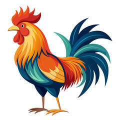 rooster on the white background