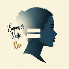 Empowerment graphic featuring woman silhouette and inspirational message  