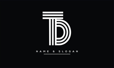 TD, DT, T, D Abstract Letters Logo Monogram