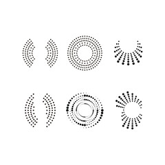 set of halftone circle logo