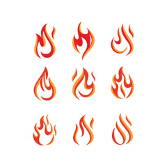 set of fire ignite logo