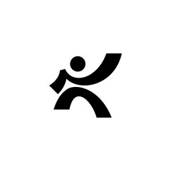 Athletic silhouette icons depicting various styles of human movement in abstract, minimalist graphic forms. Perfect for sports logos, dynamic graphic designs, and visual identity projects themed aroun