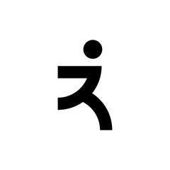 Athletic silhouette icons depicting various styles of human movement in abstract, minimalist graphic forms. Perfect for sports logos, dynamic graphic designs, and visual identity projects themed aroun