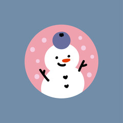 Christmas_snowman_Xmas tree_gift_blueberry_fruit_dessert_illustration_聖誕插畫
