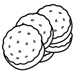 Biscuits line art vector