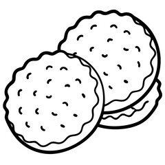 Biscuits line art vector