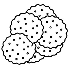 Biscuits line art vector