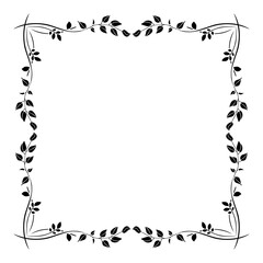 Vintage Ornamental Vector  Frame – Elegant Black Border , SVG