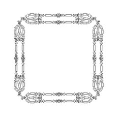 Vintage Ornamental Vector  Frame – Elegant Black Border , SVG