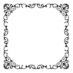 Vintage Ornamental Vector  Frame – Elegant Black Border , SVG
