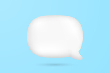 3D Speech Bubble on Blue Background. Vector Illustration