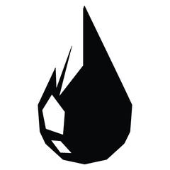 Modern geometric black and white abstract illustration of a droplet or water drop shape