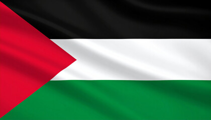Palestina Flag Waving. Textile Texture. Background. Wallpaper.