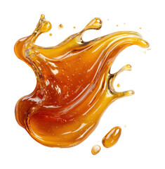 Viscous golden honey drizzle culinary kitchen food bright sweet concept isolated on transparent background