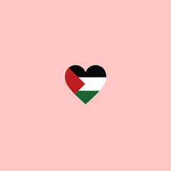  heart with flag of Palestine made with generative AI 