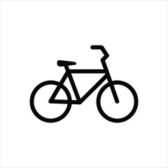 Black silhouette of a bicycle on a white background bike