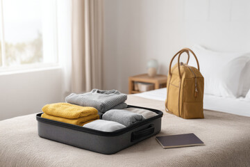 neatly organized suitcase showcasing efficient packing techniques for travelers