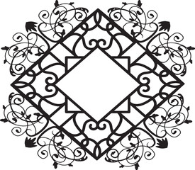 Elegant Ornate Filigree Frame - Vintage Decorative Vector