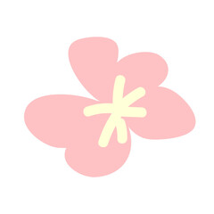 Wild and garden flowers, leaves. Modern vector botanical illustrations, hand drawn floral design elements