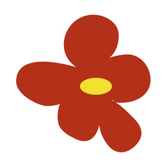 Wild and garden flowers, leaves. Modern vector botanical illustrations, hand drawn floral design elements