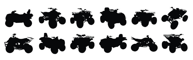 atv vehicle silhouette illustration set. © Nukma