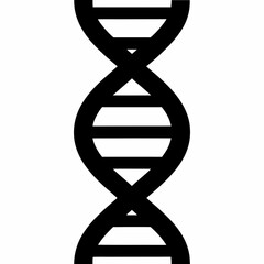 Modern DNA Strand Medical Icon – Black Silhouette Vector Design