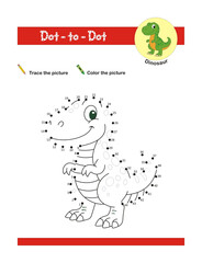 Dot to dot activity worksheet for preschool kids. Activity of learning numbers from 1 to 44 and pen control. Vector Illustration. Dot to dot educational game and Coloring book