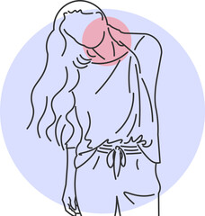 Adult Woman with Neck Discomfort Indoors