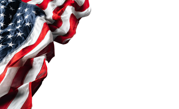 Close-up of an American flag draped