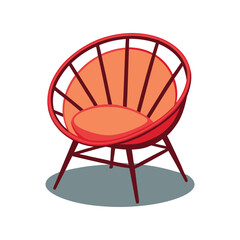 Vector Illustration of a Cozy Papasan Chair Furniture Isolated on White Background