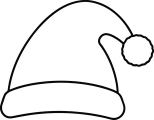 Santa hat line art vector illustration simple design
