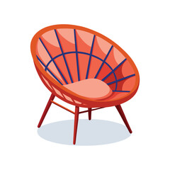 Vector Illustration of a Cozy Papasan Chair Furniture Isolated on White Background
