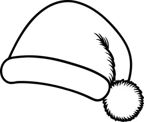 Santa hat line art vector illustration design