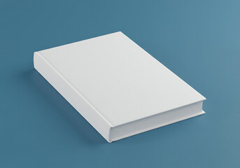 A sleek hard cover book mockup, bathed in the soft glow of a grey backdrop, ready to showcase its cover design