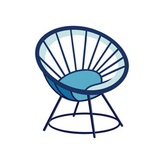 Vector Illustration of a Cozy Papasan Chair Furniture Isolated on White Background