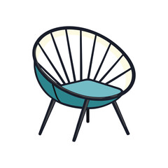 Vector Illustration of a Cozy Papasan Chair Furniture Isolated on White Background