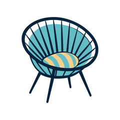 Vector Illustration of a Cozy Papasan Chair Furniture Isolated on White Background