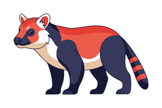 Stylized Banded Palm Civet Cartoon Illustration
