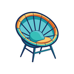 Vector Illustration of a Cozy Papasan Chair Furniture Isolated on White Background