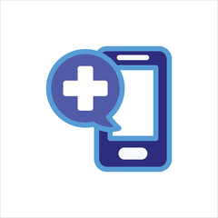 Fototapeta premium Mobile Healthcare Icons. Simple colored Vector Illustration