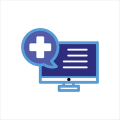Online Healthcare Icons. Simple colored Vector Illustration
