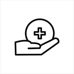 Obraz premium Medical Care Icons. Simple Line Vector Illustration